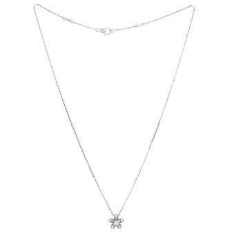Socrate Flower Pendant Necklace 18K White Gold and Diamonds