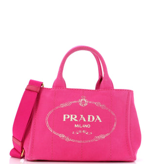 Prada Canapa Convertible Tote Canvas Mini