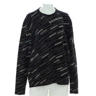 Balenciaga Women's All Over Logo Sweater Wool Blend
