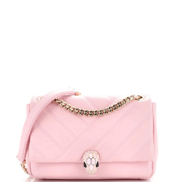 Bvlgari Serpenti Cabochon Shoulder Bag Diagonal Quilted Leather Small
