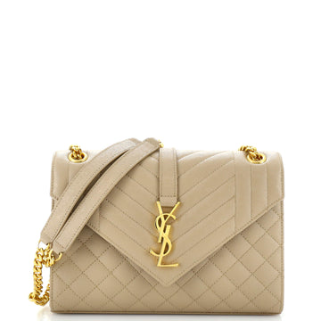 Saint Laurent Classic Monogram Envelope Satchel Mixed Matelasse Leather Medium