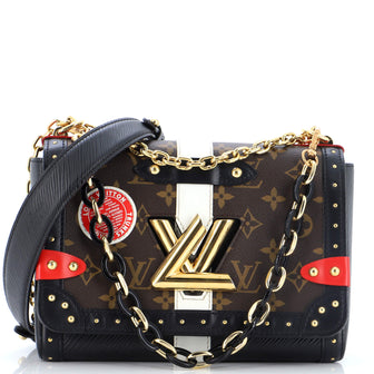 Louis Vuitton Twist Handbag Studded Epi Leather and Monogram Canvas MM