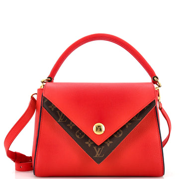 Louis Vuitton Double V Handbag Calfskin with Monogram Canvas