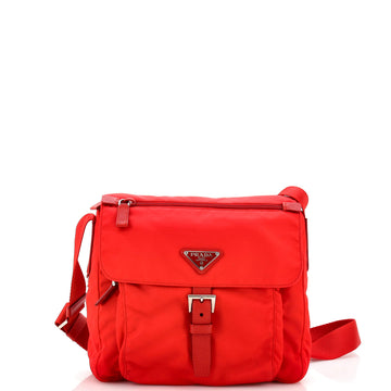 Prada Buckle Messenger Bag Tessuto Small