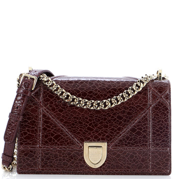 Christian Dior Diorama Flap Bag Crackled Deerskin Medium