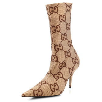 Gucci x Balenciaga The Hacker Project Women's Knife Mid Calf Boots Maxi GG Fabric