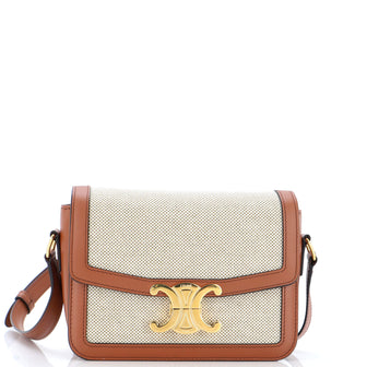 Triomphe Shoulder Bag Canvas with Leather Teen