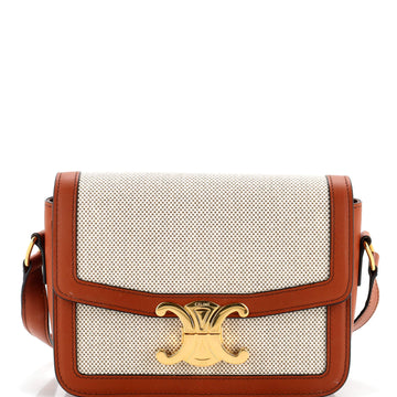 Celine Triomphe Shoulder Bag Canvas with Leather Teen