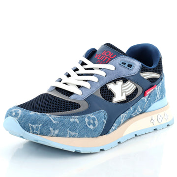 Louis Vuitton Men's Run Away Sneakers Mesh and Monogram Denim