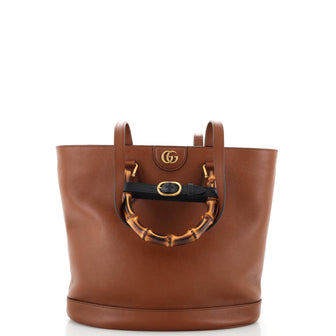 Gucci Diana Bamboo Handle Round Tote Leather Medium