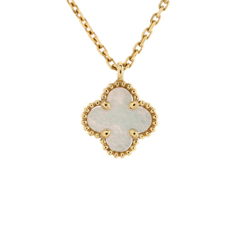 Van Cleef & Arpels Sweet Alhambra Pendant Necklace 18K Yellow Gold and Mother of Pearl