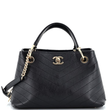Chanel Chevron Chic Shopping Tote Chevron Calfskin Small