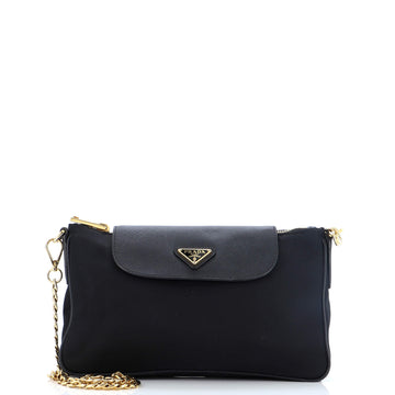 Prada Chain Crossbody Bag Tessuto and Saffiano Leather Small