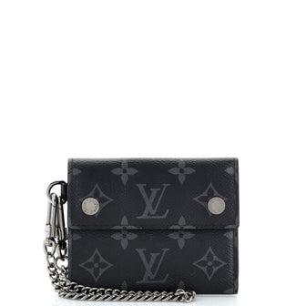 Louis Vuitton Rivets Chain Wallet Monogram Eclipse Canvas