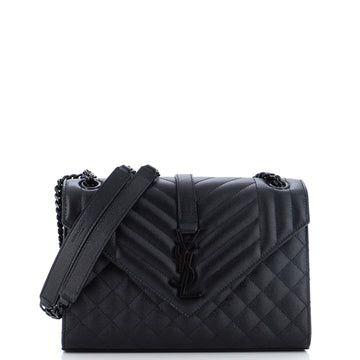 Saint Laurent Classic Monogram Envelope Satchel Mixed Matelasse Leather Medium