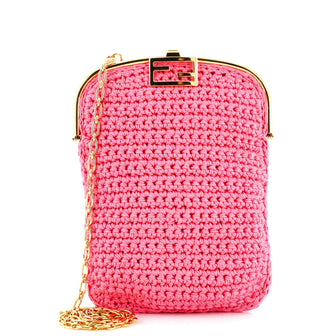 Fendi Baguette Phone Bag Woven Crochet Mini
