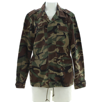 Saint Laurent Women's Military Love Jacket Embroidered Printed Cotton