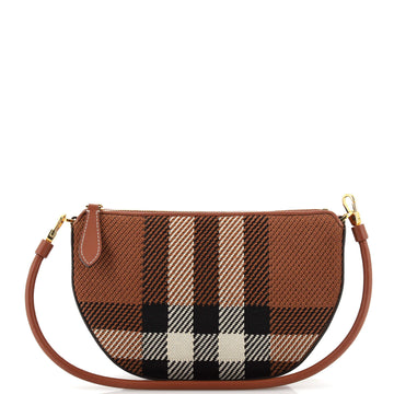 Burberry Olympia Pouch Shoulder Bag Knitted Check