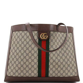 Gucci Ophidia Soft Open Tote GG Coated Canvas East West