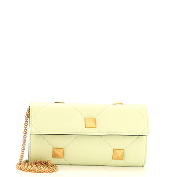 Valentino Garavani Roman Stud Wallet on Chain Quilted Leather