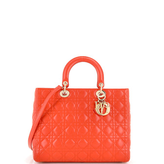 Christian Dior Lady Dior Bag Cannage Quilt Lambskin Large