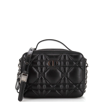 Christian Dior Caro Box Bag with Chain Macrocannage Quilt Calfskin