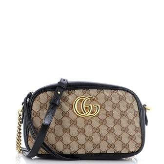 Gucci GG Marmont Shoulder Bag Diagonal Quilted GG Canvas Small
