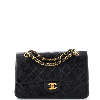 Chanel Vintage Classic Double Flap Bag Quilted Lambskin Medium
