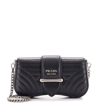 Prada Sidonie Chain Crossbody Bag Diagramme Quilted Leather Mini