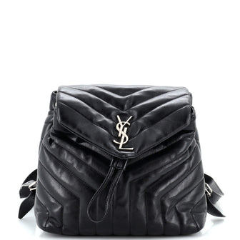 Saint Laurent LouLou Backpack Matelasse Chevron Leather Small