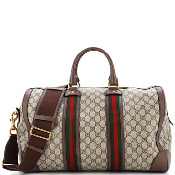 Gucci Ophidia Convertible Web Duffle Bag GG Coated Canvas Medium