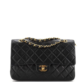 Chanel Vintage Classic Double Flap Bag Quilted Lambskin Medium