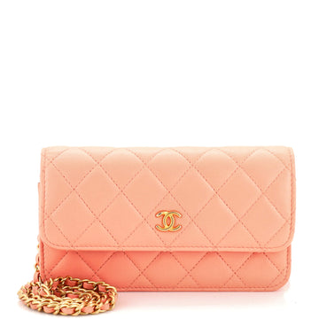 Chanel Pearl Crush Flap Phone Holder with Chain Quilted Lambskin