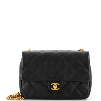 Chanel Sweet Heart Chain Flap Bag Quilted Caviar Medium