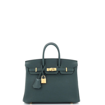 Hermes Birkin Handbag Green Togo with Gold Hardware 25