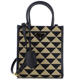 Prada Symbole Shopper Tote Jacquard Mini