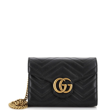 Gucci GG Marmont Chain Wallet Matelasse Leather Mini