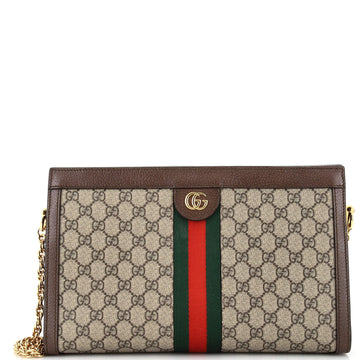 Gucci Ophidia Chain Shoulder Bag GG Coated Canvas Medium