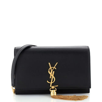 Saint Laurent Classic Monogram Tassel Chain Wallet Leather