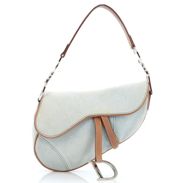 Christian Dior Vintage Saddle Bag Denim Medium
