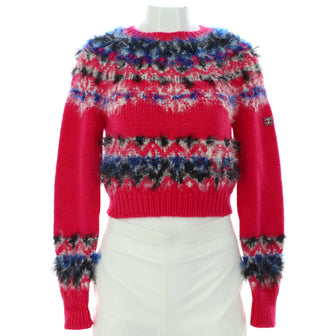 Chanel Women's Fairisle Crewneck Sweater Cashmere Blend