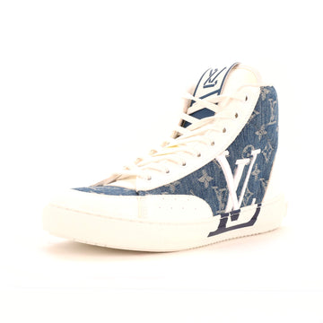Louis Vuitton Charlie Highe Cut Denim Sneakers Monogram Denim and Leather