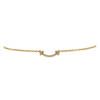Tiffany & Co. T Smile Chain Bracelet 18K Yellow Gold with Diamonds Mini