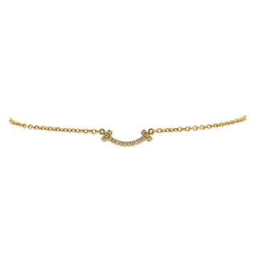 Tiffany & Co. T Smile Chain Bracelet 18K Yellow Gold with Diamonds Mini