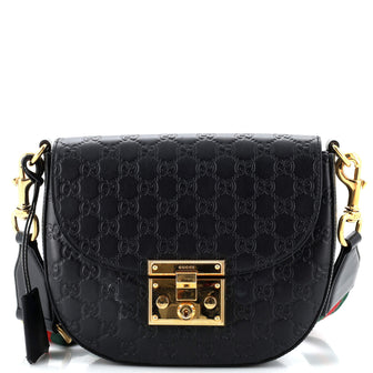Gucci Padlock Saddle Shoulder Bag Guccissima Leather Medium