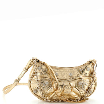 Balenciaga Le Cagole Graffiti Giant Studs Shoulder Bag Leather Mini