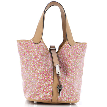 Hermes Picotin Lock Bag Lucky Daisy Printed Swift PM