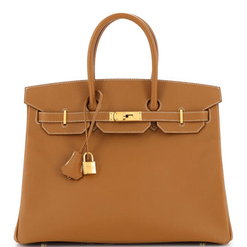 Hermes Birkin Handbag Brown Epsom with Gold Hardware 35
