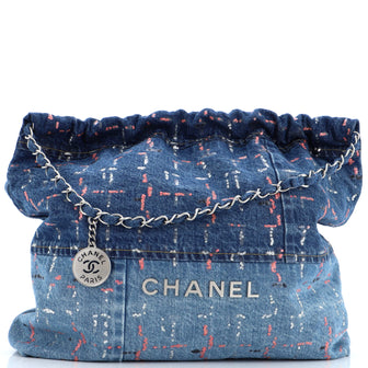 Chanel 22 Chain Hobo Denim with Sequins Medium