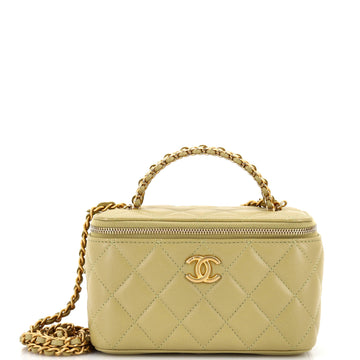 Chanel Pick Me Up Top Handle Vanity Case with Chain Quilted Lambskin Small